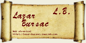 Lazar Bursać vizit kartica